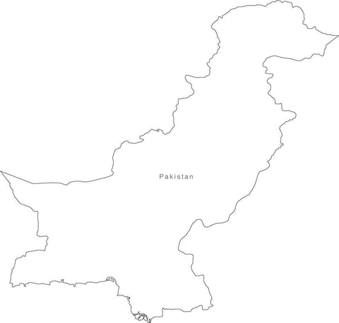Digital Pakistan map in Adobe Illustrator EPS vector format