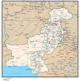 Pakistan Digital Vector Map with Provinces, Cities, Rivers and Roads
