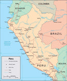 Digital Peru map in Adobe Illustrator vector format