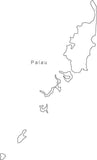 Digital Palau map in Adobe Illustrator EPS vector format