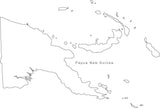 Digital Black & White Papua New Guinea map in Adobe Illustrator EPS vector format