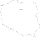Digital Black & White Poland map in Adobe Illustrator EPS vector format