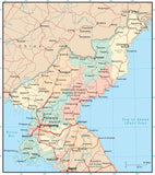 Digital North Korea map in Adobe Illustrator vector format