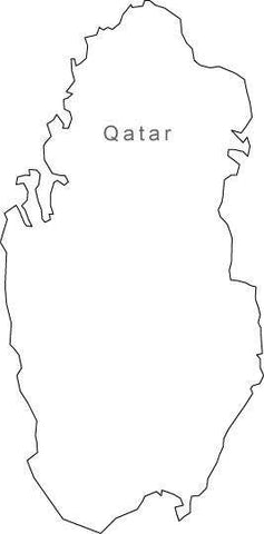 Digital Black & White Qatar map in Adobe Illustrator EPS vector format