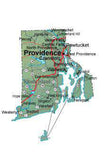 Digital Rhode Island map in Fit Together style with Terrain RI-USA-852126