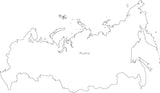 Digital Black & White Russia map in Adobe Illustrator EPS vector format