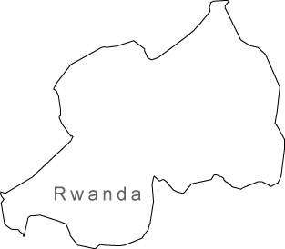 Digital Black & White Rwanda map in Adobe Illustrator EPS vector format