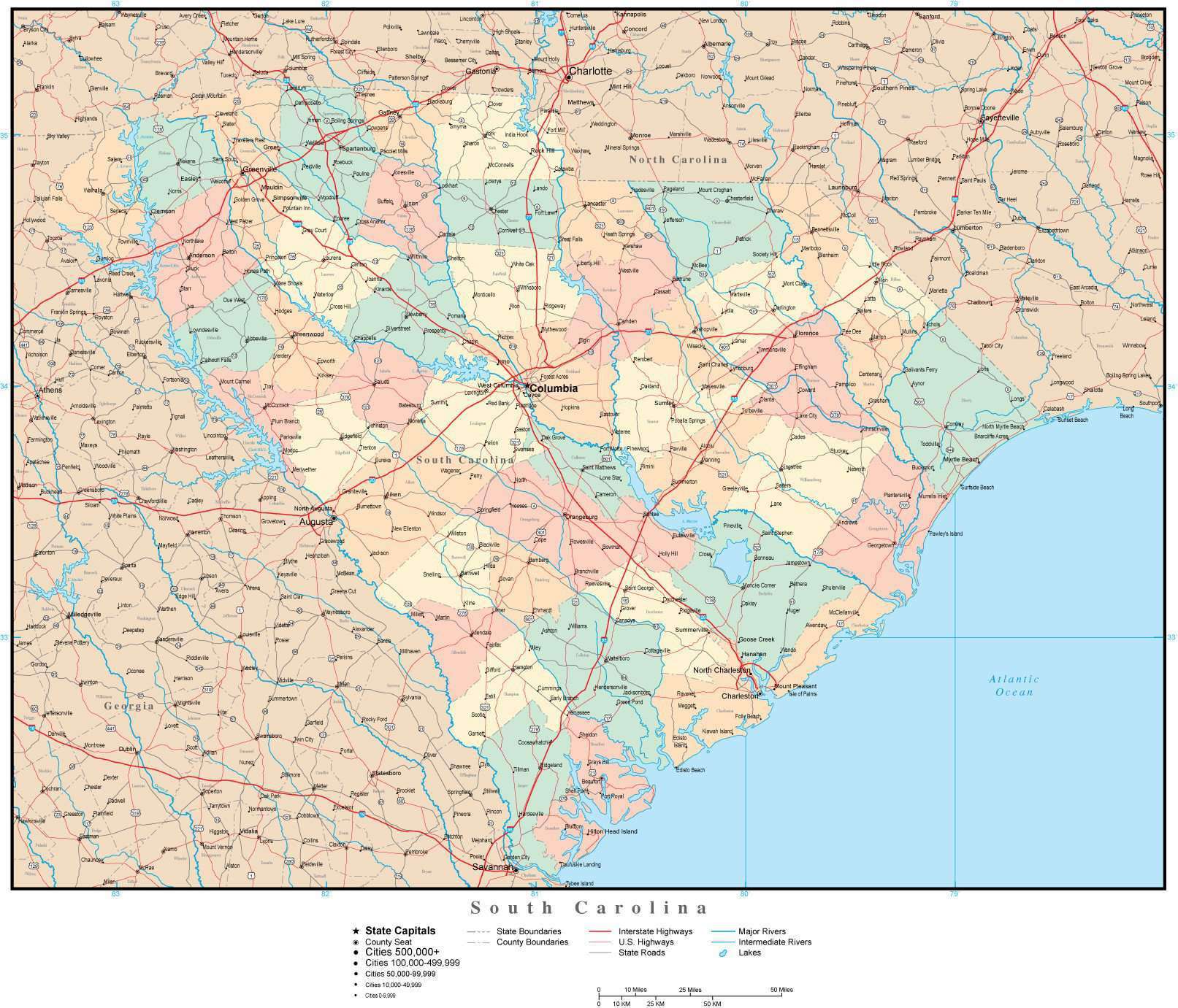 Map Of South Carolina Rivers