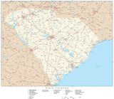 Detailed South Carolina Digital Map with County Boundaries, Cities, Highways, and more
