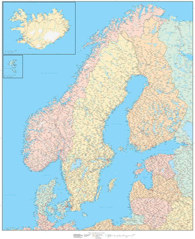 Scandinavia Map - High Detail