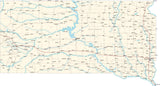 South Dakota State Map - Cut Out Style - Fit Together Series
