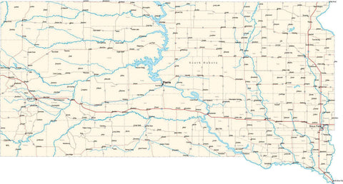 South Dakota State Map - Cut Out Style - Fit Together Series
