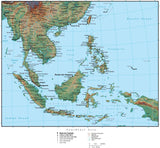 Southeast Asia Terrain map in Adobe Illustrator vector format with Photoshop terrain image SE-ASI-952846