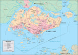 Digital Singapore map in Adobe Illustrator vector format