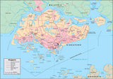 Digital Singapore map in Adobe Illustrator vector format