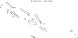 Digital Black & White Solomon Islands map in Adobe Illustrator EPS vector format