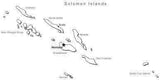 Solomon Islands Black & White Map With Major Cities