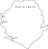 Digital Black & White Sierra Leone map in Adobe Illustrator EPS vector format