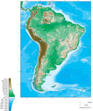 Digital South America Contour map in Adobe Illustrator vector format.