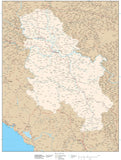 High Detail Serbia Map