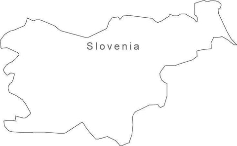 Digital Black & White Slovenia map in Adobe Illustrator EPS vector format