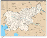 Slovenia Digital Vector Map with Administrative Areas and Capitals