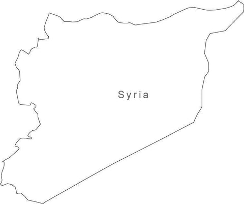 Digital Syria map in Adobe Illustrator EPS vector format