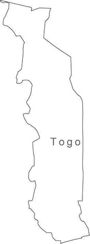 Digital Black & White Togo map in Adobe Illustrator EPS vector format