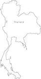 Digital Black & White Thailand map in Adobe Illustrator EPS vector format