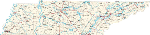 Tennessee State Map - Cut Out Style - Fit Together Series