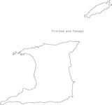Digital Black & White Trinidad & Tobago map in Adobe Illustrator EPS vector format