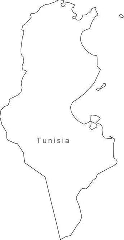 Digital Black & White Tunisia map in Adobe Illustrator EPS vector format