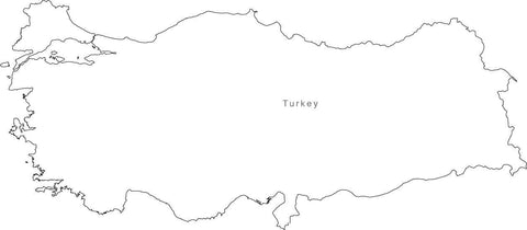 Digital Black & White Turkey map in Adobe Illustrator EPS vector format