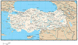 Turkey Digital Vector Map with Provinces