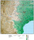 Texas Map with Contour Background