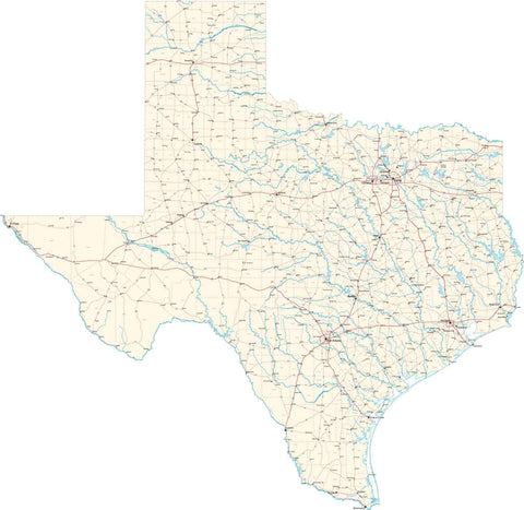 Texas State Map - Cut Out Style - Fit Together Series