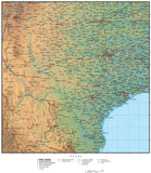 Digital Texas Terrain map in Adobe Illustrator vector format with Terrain TX-USA-942230