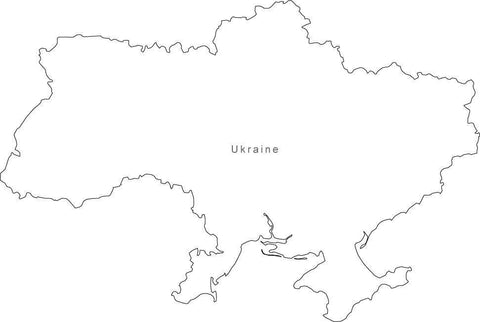 Digital Black & White Ukraine map in Adobe Illustrator EPS vector format