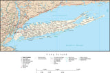 Long Island  NY Map with State Boundaries