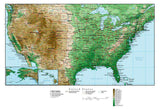 USA Map  Rectangular Projection with Contour Background