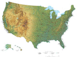 Digital Poster Size USA Terrain map in Adobe Illustrator vector format with Terrain USA-XX-302248