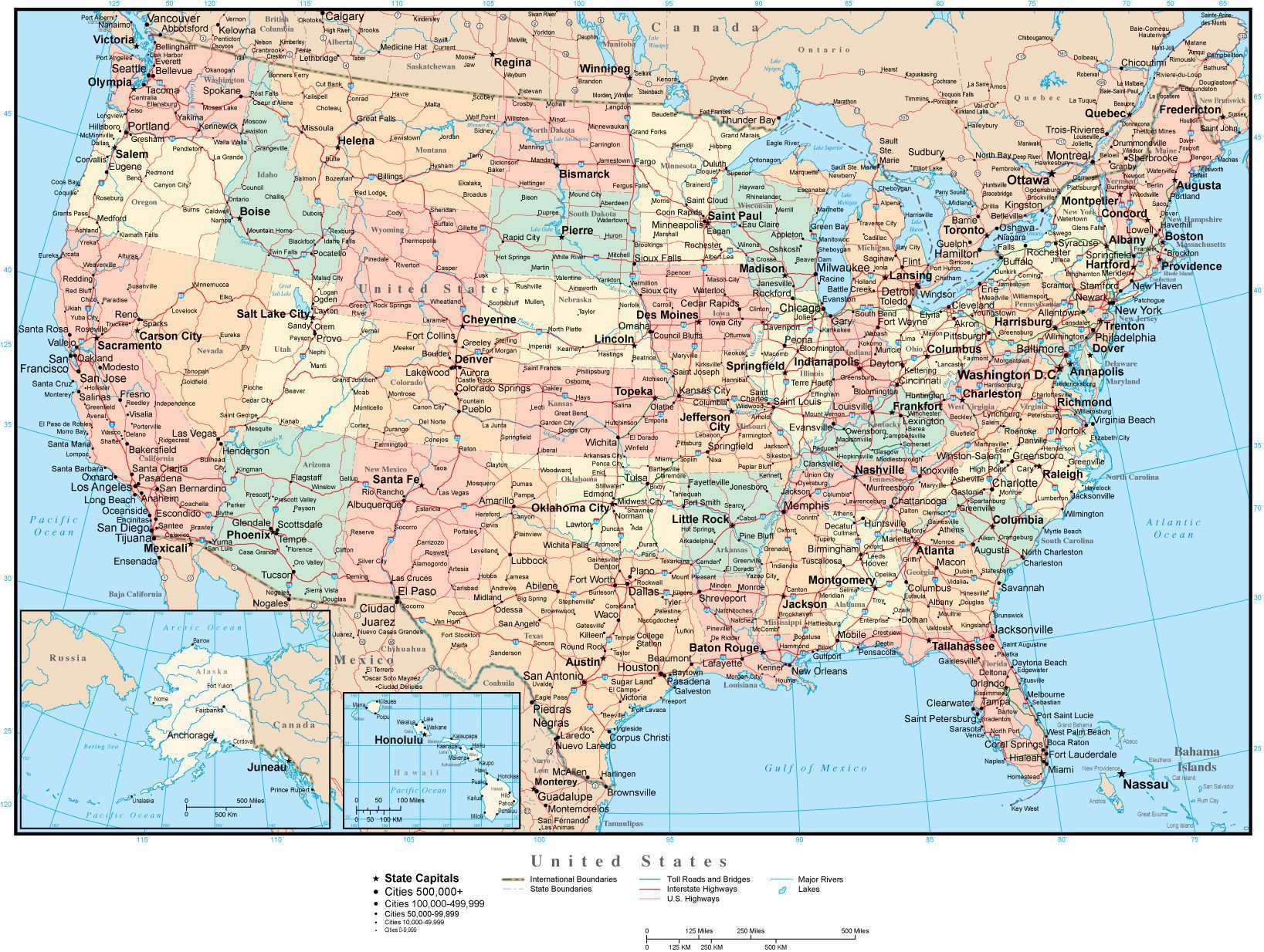 United States Terrain Map