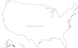 Digital Black & White USA map in Adobe Illustrator EPS vector format