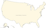 Digital USA map in Adobe Illustrator EPS vector format