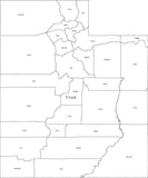 Digital UT Map with Counties - Black & White