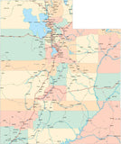 Utah State Map - Multi-Color Style - Fit Together Series
