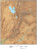 Digital Utah Terrain map in Adobe Illustrator vector format with Terrain UT-USA-942221