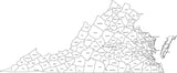 Digital VA Map with Counties - Black & White