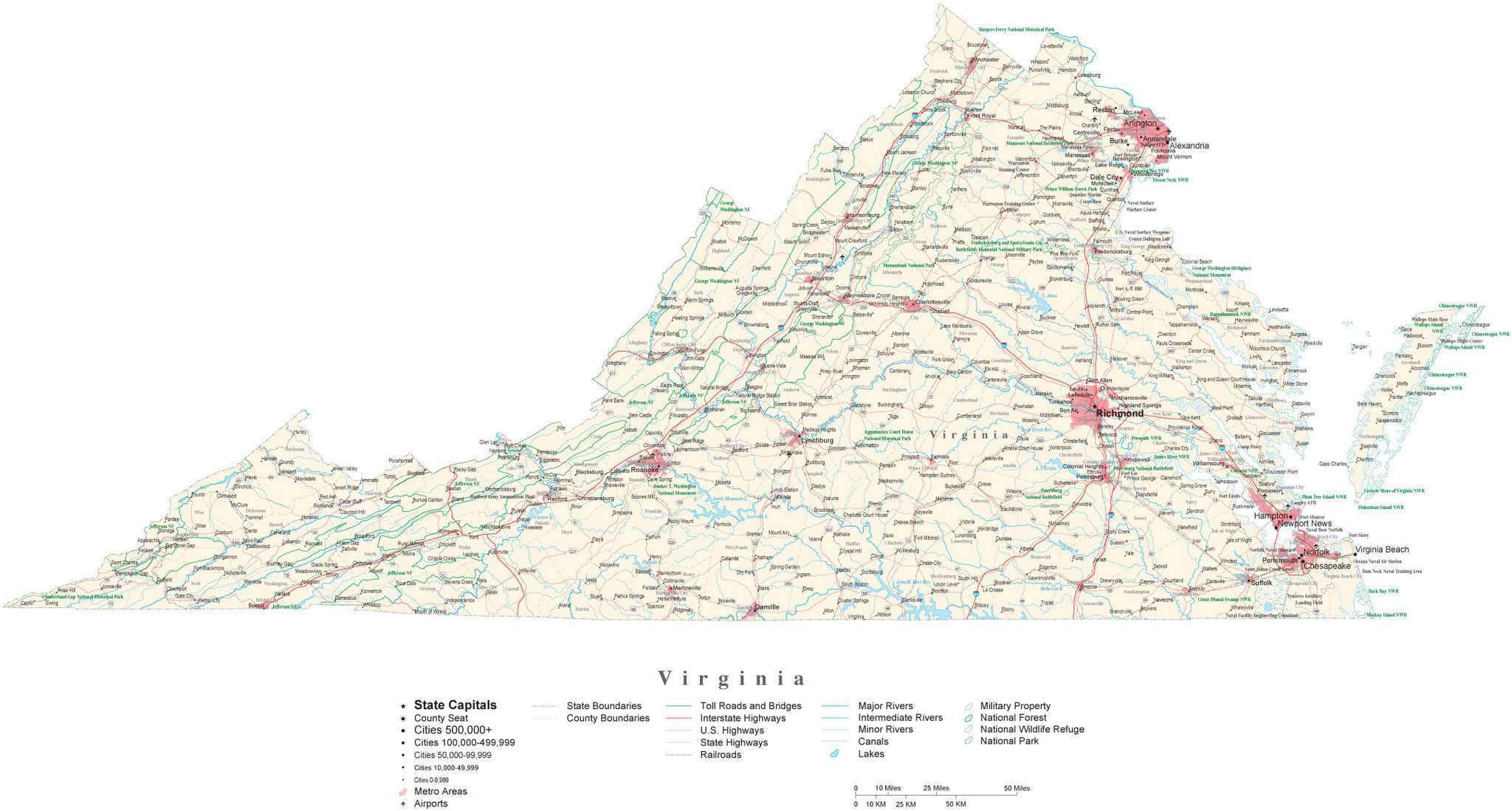 Virginia Map.pdf Virginia State Map Printable
