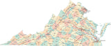 Virginia State Map - Multi-Color Style - Fit Together Series